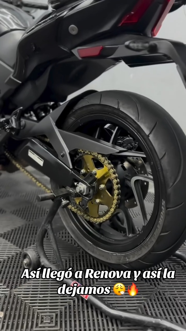 Bajaj Dominar · rueda y cadena: después